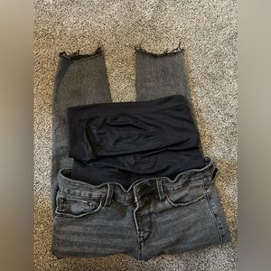 Blanqi Maternity Denim Belly Support Skinny Jeans *Cut Off | Charcoal | 10